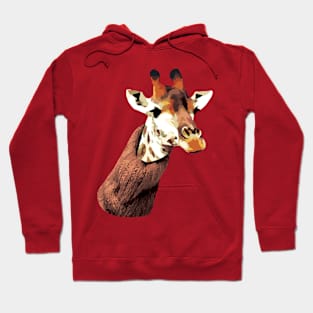 Giraffe wearing a turtleneck funny Hoodie